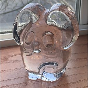 Lenox Imperial Clear Glass Mouse Paperweight Figurine Heavy 4” Tall X 4” Wide